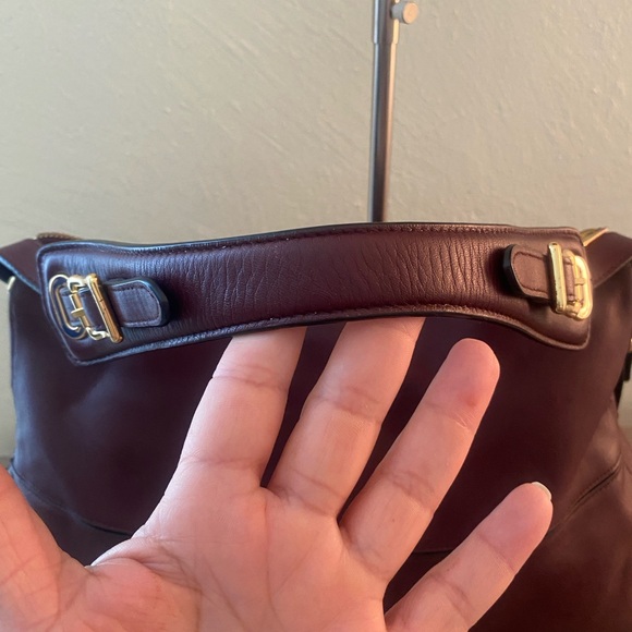 Lauren Ralph Lauren Deep Burgundy Shoulder Bag - Picture 11 of 16